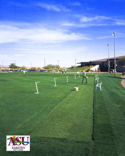 Commercial artificial putting tee line at ASU